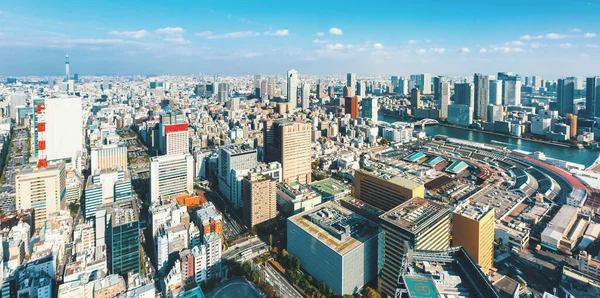 Vista aérea del paisaje urbano de Tokio cerca de Tsukiji —  Fotos de Stock