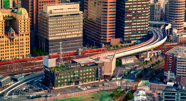 Aerial view of Downtown Osaka, Japan — Stock Photo, Image