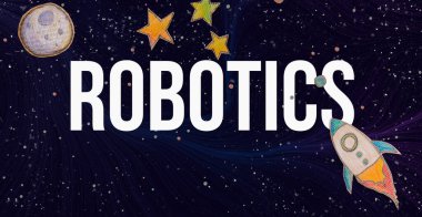 Boşluk arkaplanı olan robotik teması