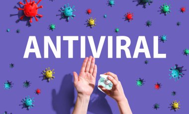 El dezenfektanı ile antiviral tema