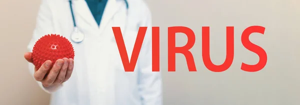 Tema del virus con un médico — Foto de Stock