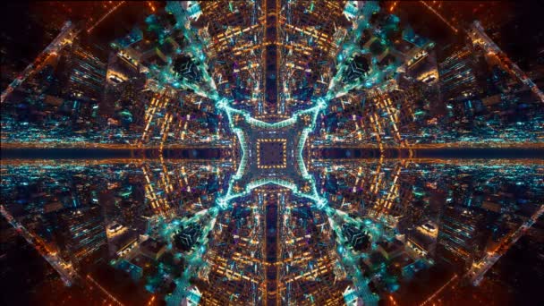 추상적으로 대칭적 인 시티 스케이프 타임 - 슬로우 패턴 — 비디오