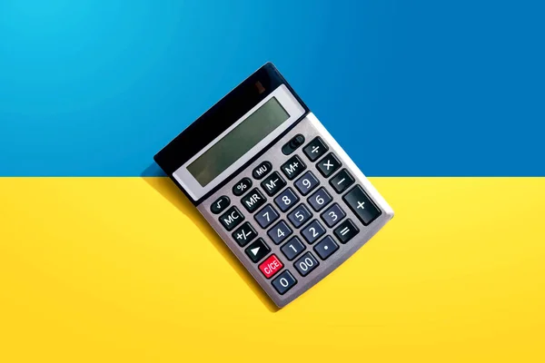 Calculator with shadow overhead view — Stock Photo, Image