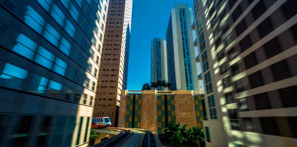 Miami Metro Mover Automated Train POV — Stock Photo, Image