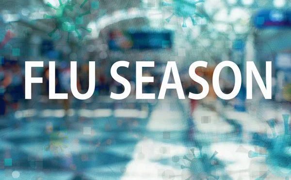 Flu Season θέμα με φόντο αεροδρόμιο — Φωτογραφία Αρχείου