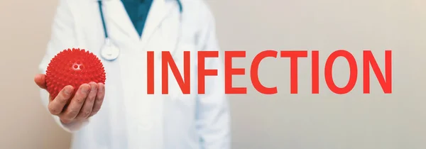 Infektion tema med en läkare — Stockfoto