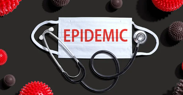 Epidemic theme with mask and stethoscope — Stock Photo, Image