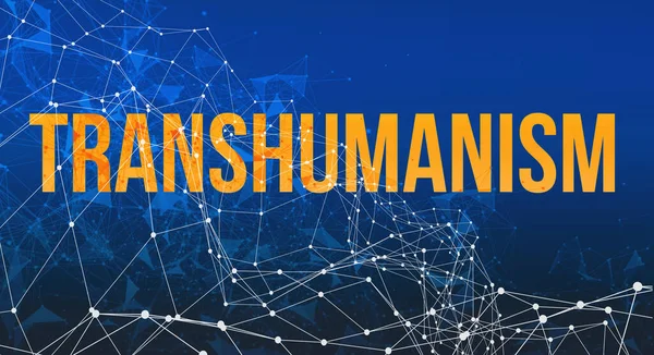 Transhumanism tema med abstrakta nätverkslinjer — Stockfoto