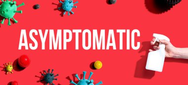 Asymptomatic theme with spray and viruses clipart