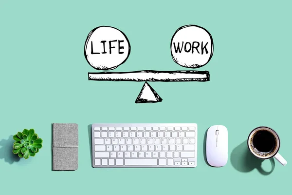 Life and work balance with a computer keyboard