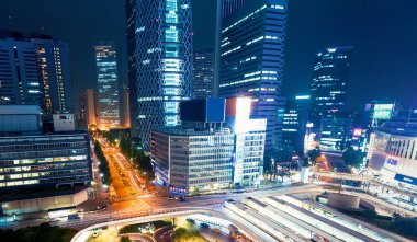 Tokyo şehir manzarası hava manzarası