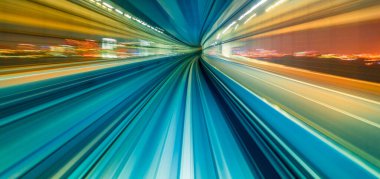 POV tren hareketi Tokyo, Japonya 'daki Yuikamome monoray konseptini bulanıklaştırdı