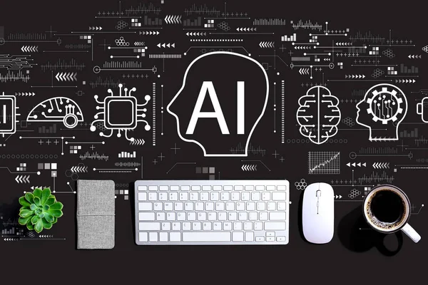 AI concept with a computer keyboard — Stock Photo, Image