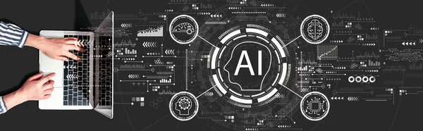 Dizüstü bilgisayar kullanan kişi konsepti