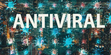 Gece şehir manzaralı antiviral tema