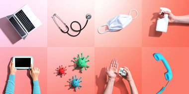 TeleHealth temalı karoları olan düz konum