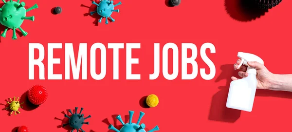 Remote Jobs theme with spray and viruses