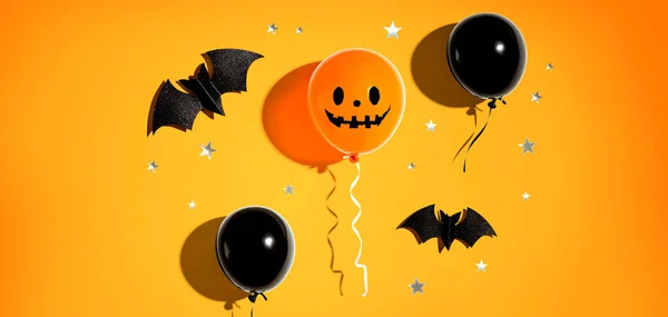 Halloween Ballon Geist mit Fledermäusen — Stockfoto