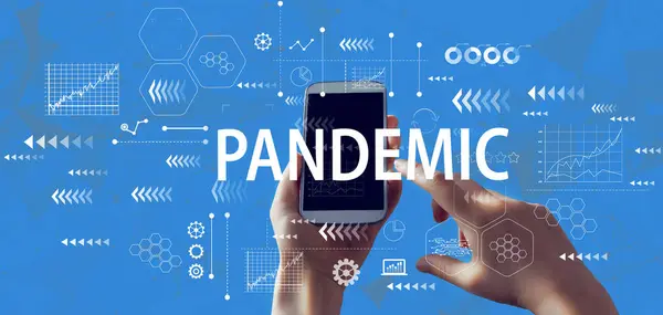 Pandemisch thema met smartphone — Stockfoto