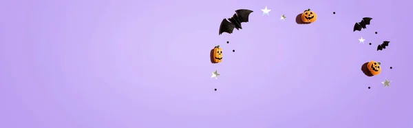 Miniatűr Halloween tök szellemek díszek — Stock Fotó