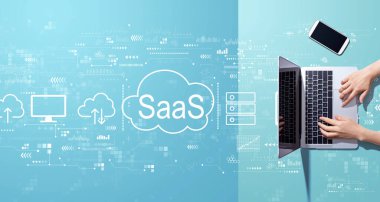 SaaS - dizüstü bilgisayarla çalışan kişi için bir hizmet kavramı olarak yazılım
