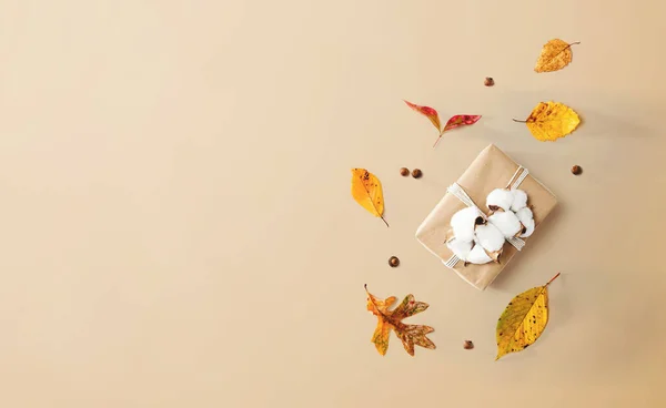 Dárková krabička s podzimním motivem — Stock fotografie