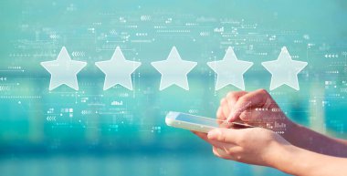 Akıllı telefonlu yıldız konsepti