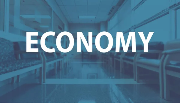 Economie thema met een medische wachtkamer achtergrond — Stockfoto