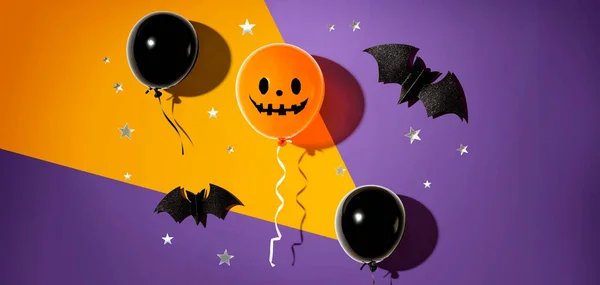 Halloween Ballon Geist mit Fledermäusen — Stockfoto