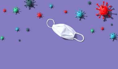 Salgın gribi ve Coronavirüs konsepti olan cerrahi maske