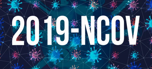 Θέμα 2019-NCOV με σκουρόχρωμους ιούς — Φωτογραφία Αρχείου