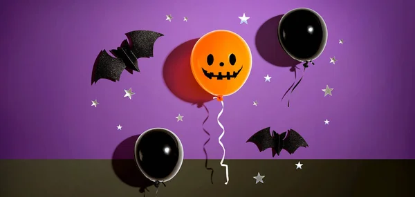 Halloween Ballon Geist mit Fledermäusen — Stockfoto