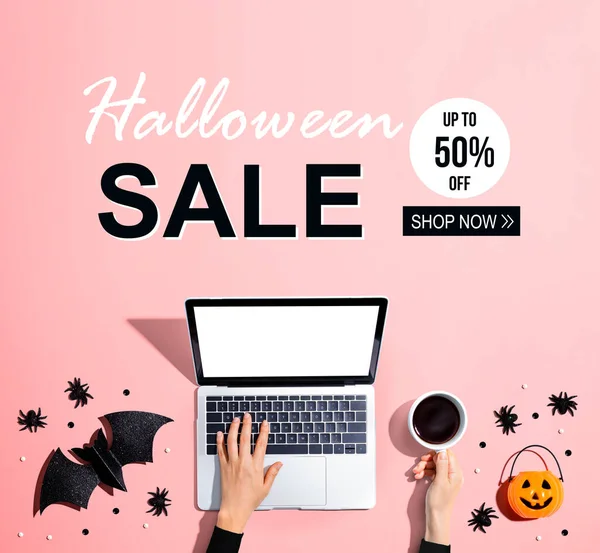 Werbebanner zum Halloween-Verkauf — Stockfoto