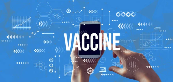 Vaccinera tema med smartphone — Stockfoto