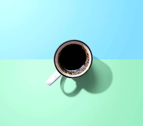Kaffeebecher-Muster über Kopf — Stockfoto