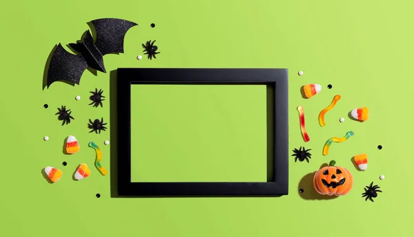 Decoração de tema de Halloween com moldura foto — Fotografia de Stock