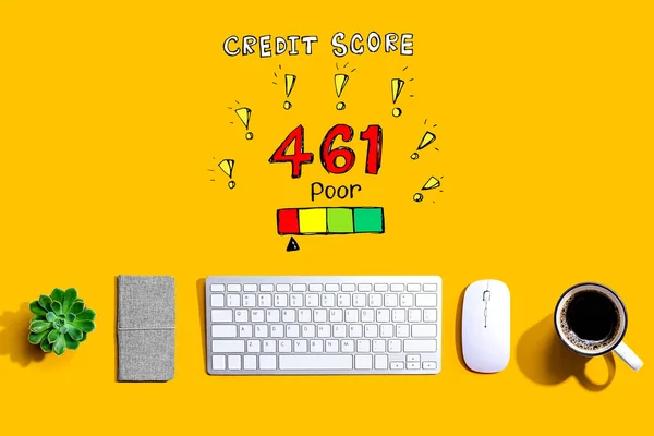 Slechte credit score thema met een computer toetsenbord — Stockfoto