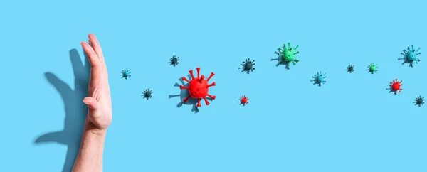 Stoppt epidemische Grippe und Coronavirus-Konzept — Stockfoto