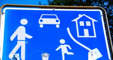 Traffic sign saying the area is not primarily for cars.