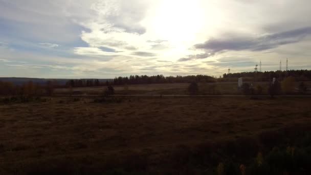 Herbstbäume Ufer Des Flusses Bei Sonnigem Tag — Stockvideo