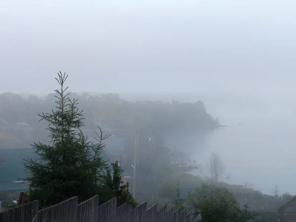 Morning fog above the water