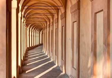 Portico di San Luca, Bologna, Iraly: the porch that connects the Sanctuary of the Madonna di San Luca to the city, a long (3.5 km) monumental roofed arcade consisting of 666 arches clipart