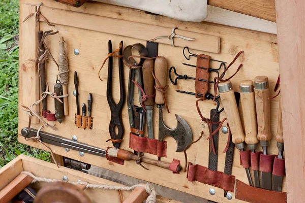 Herramientas Carpintería Carpintería Antigua Equipo Antiguo Para Fabricación Artesanías Madera — Foto de Stock