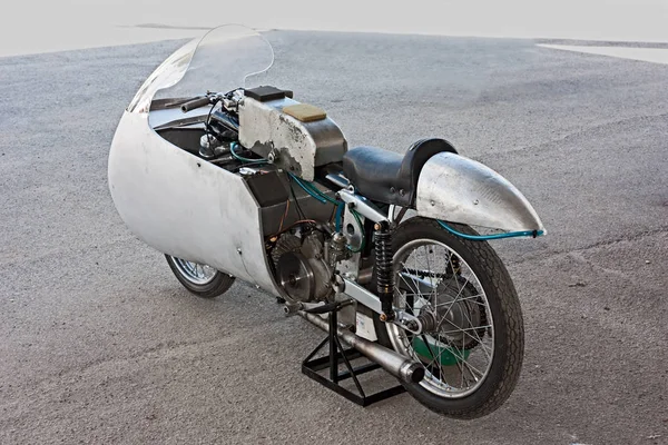 Vecchia Moto Corsa Italiana Moto Guzzi 1950 Esposta Raduno Moto — Foto Stock