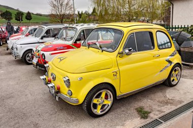 Mercato Saraceno (Fc) İtalya - 1 Nisan: İtalyan Araba Fiat 500 Abarth 