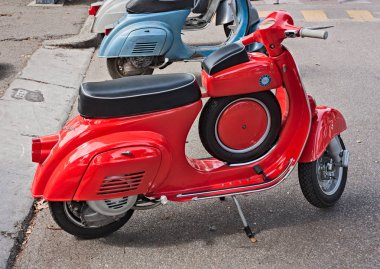 bir eski İtalyan scooter Vespa 90 süper Sprint (1965 1971 için üretilen modeli) vintage motosiklet 