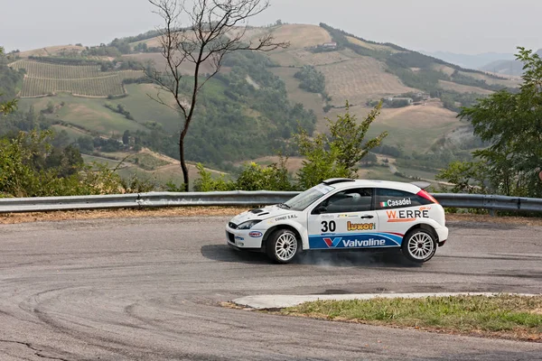 Temmuz 2012 Yılında Predappio Talya Üzerinde Araba Ford Focus Wrc — Stok fotoğraf