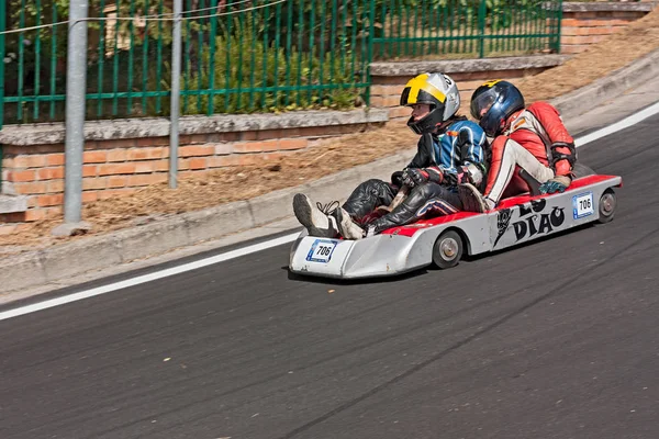 Uma Caixa Sabão Madeira Carro Corrida Velocidade Campeonato Europeu Para — Fotografia de Stock