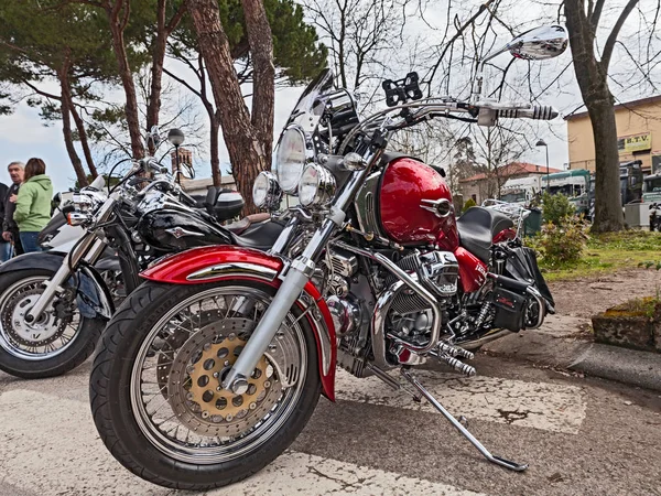 Uma Motocicleta Italiana Moto Guzzi Califórnia Jackal Rali Motocicleta Motosalsicciata — Fotografia de Stock