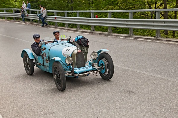 Een Oude Racing Auto Bugatti 1925 Loopt Rally Mille Miglia — Stockfoto